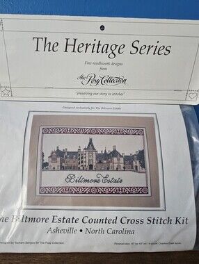 Heritage Series Biltmore Estate Counted Cross Stitch Complete Kit Asheville NC